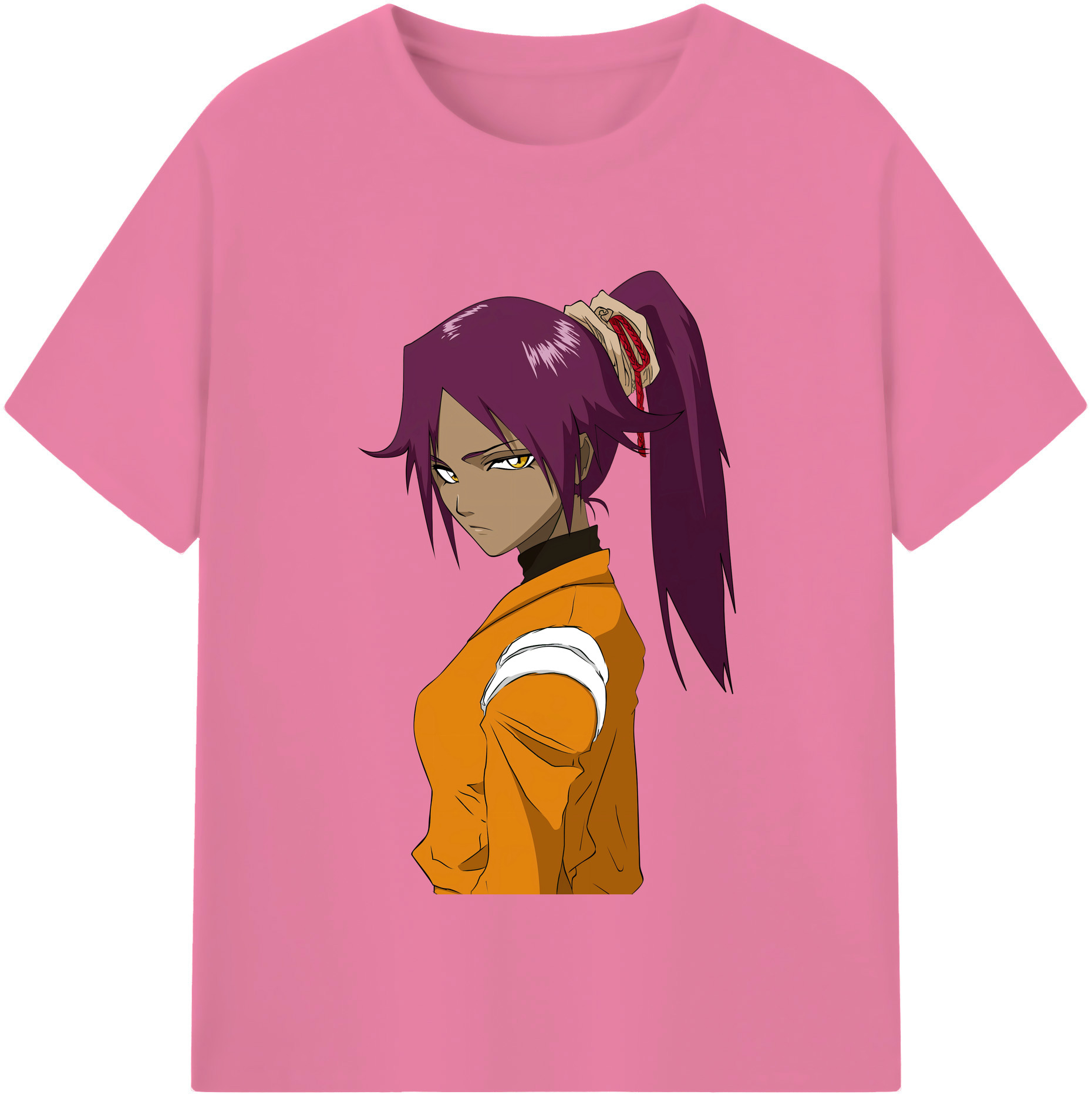 （画像用） ブリーチ 四楓院 夜一（しほういん よるいち） BLEACH Shihouin Yoruichi 綿100％半袖Tシャツ（フロントプリント）
